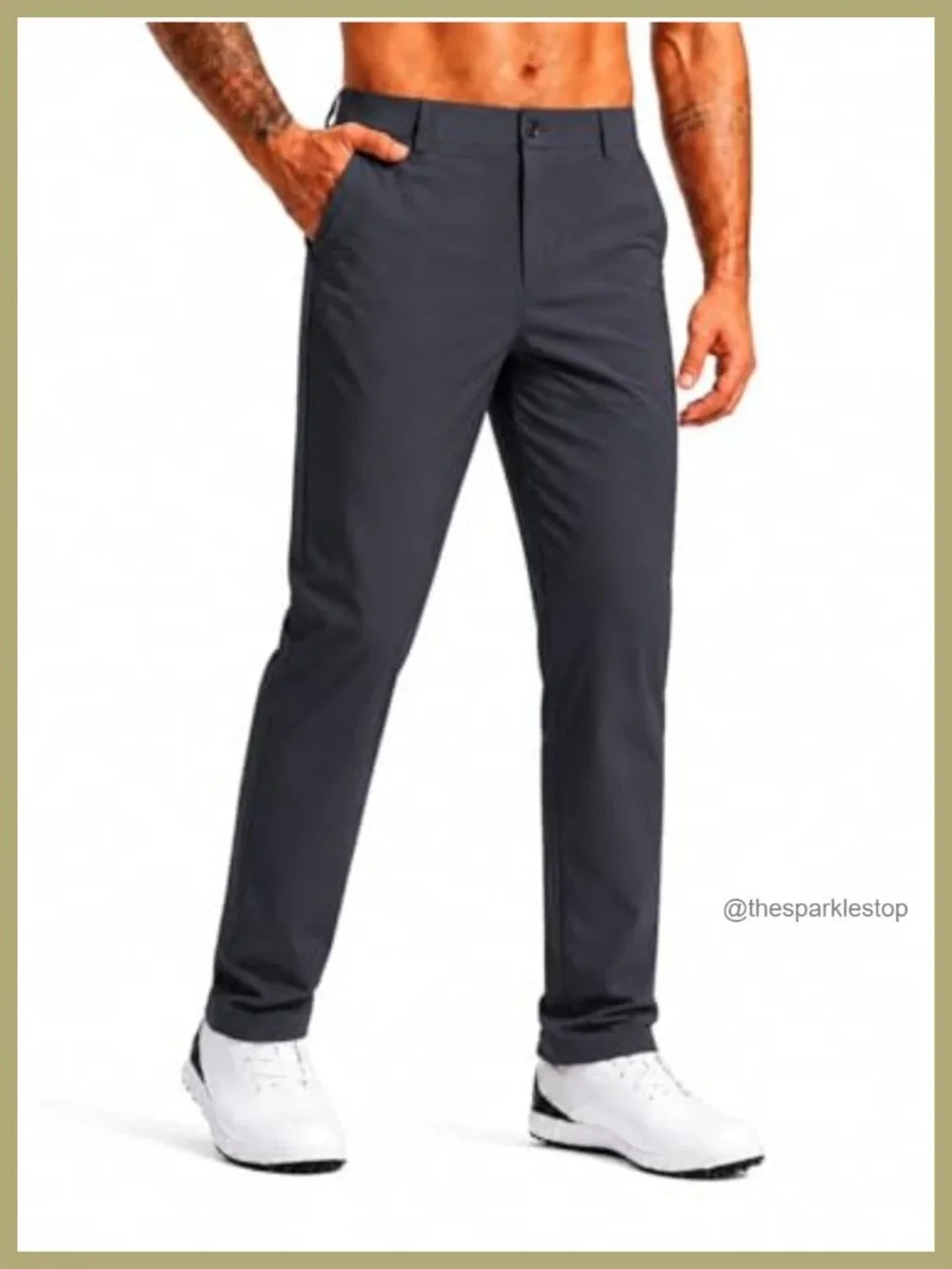 Stretch Quick-Dry Golf Chino Pants, Straight Leg, Flat Front